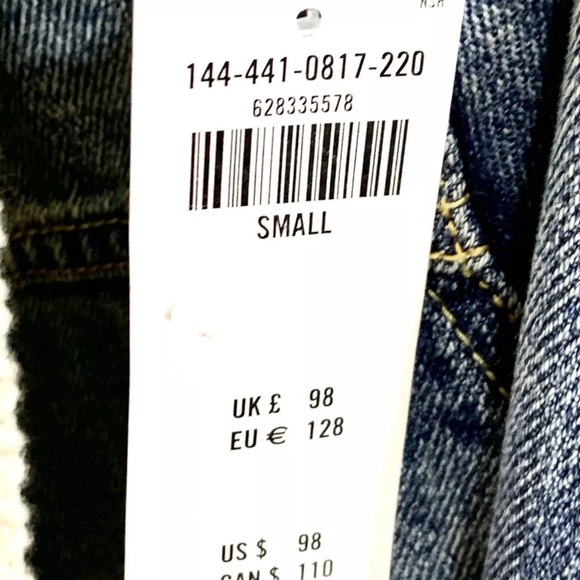 ABERCROMBIE Jean Jacket Ivory Scarf Attached S NWT - Picture 6 of 7